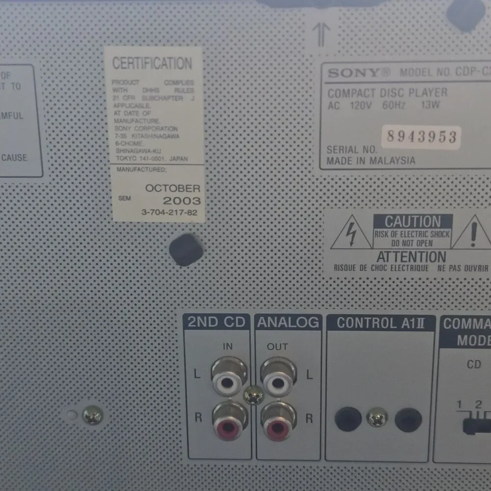 Sony CDP-CX355 MegaStorage 300 CD Changer Player AS-IS NEEDS BELTS